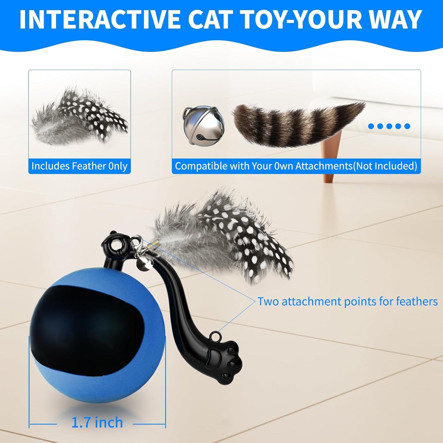Smart Interactive Cat Toy Ball with Remote Control CutailChaser
